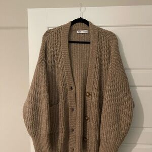 Zara Chunky Knit Cardigan - Brown